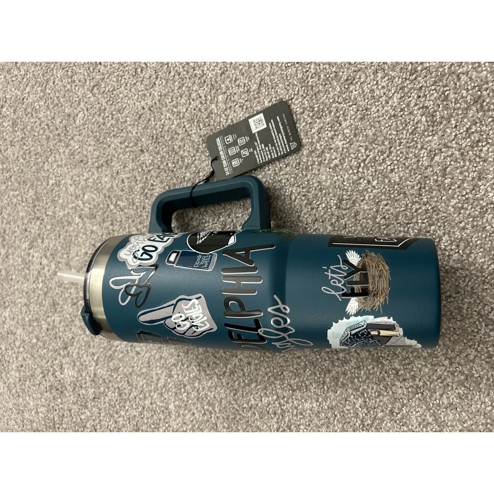 The Memory Company Philadelphia Eagles Tumbler Unisex 34oz Teal New Cheer Design